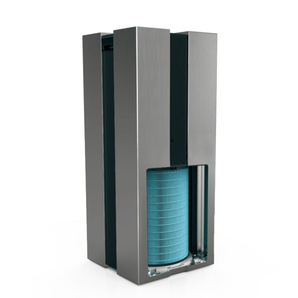 Atherra AirExchange 750‑T luchtreiniger met HEPA‑filter voor beste luchtreiniging, kleur grijs, met los filter aan de zijkant