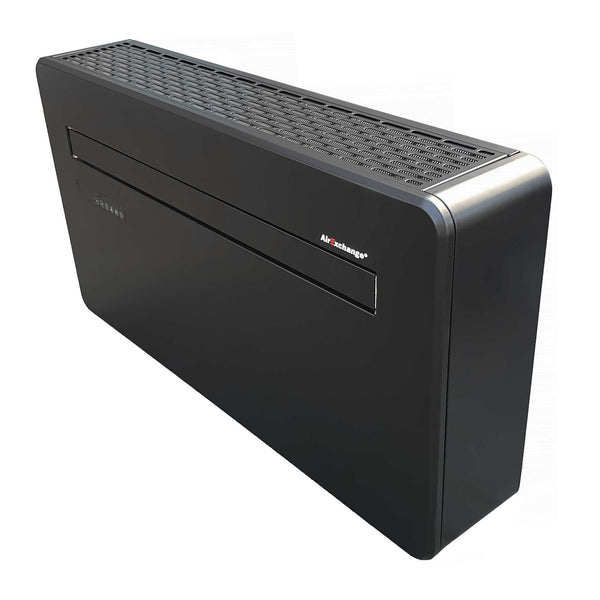 AirExchange monoblock warmtepomp, kleur zwart, zijkant