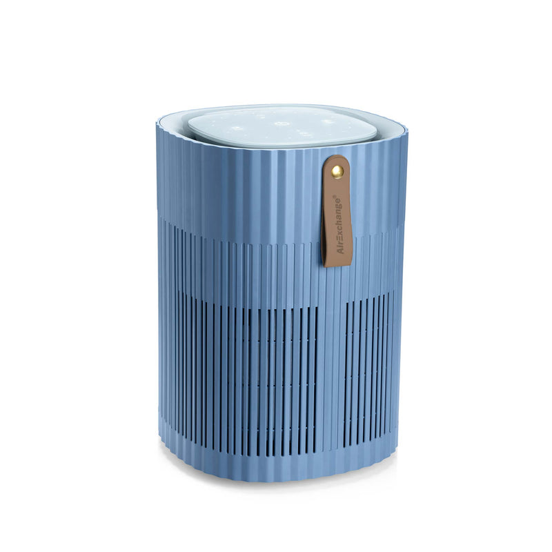 AirExchange 150‑T, fluisterstille luchtreiniger voor in de slaapkamer, voor schone lucht en betere slaap, blauw