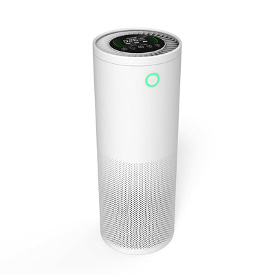 AirExchange 600‑T luchtreiniger slaapkamer met HEPA‑H14‑filter, wit, zijkant