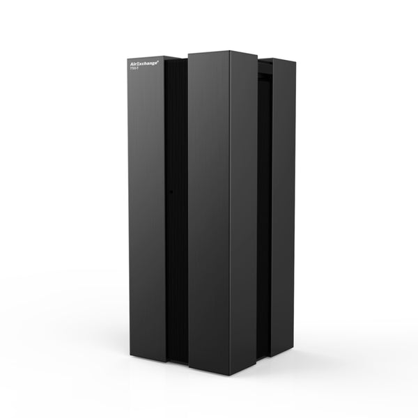 Atherra AirExchange 750‑T luchtreiniger met HEPA‑filter, voor beste luchtreiniging, kleur zwart, zijkant