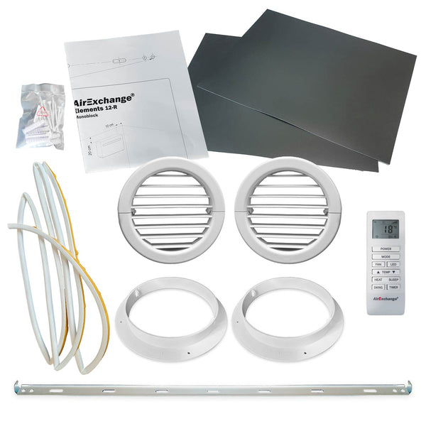 AirExchange monoblock warmtepomp, kleur zwart, onderdelen