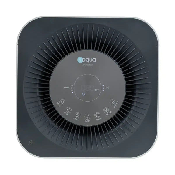 Saqua SAP22 luchtreiniger voor middelgrote ruimtes, doodt bacteriën, zilver, bovenkant met display